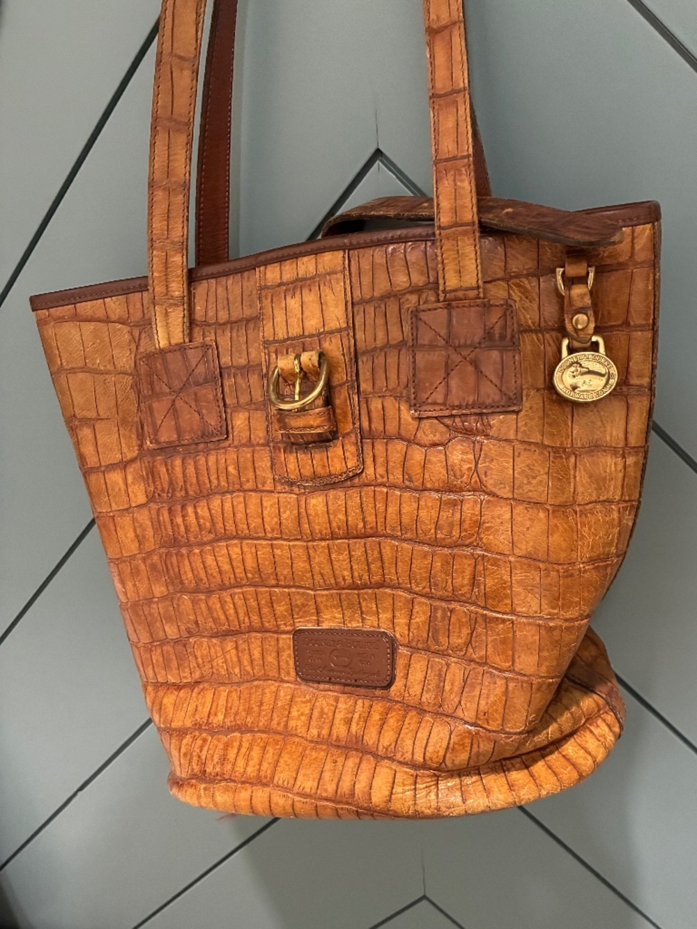 Dooney & Bourke Alligator-embossed Calfskin Leather Bucket Bag Purse